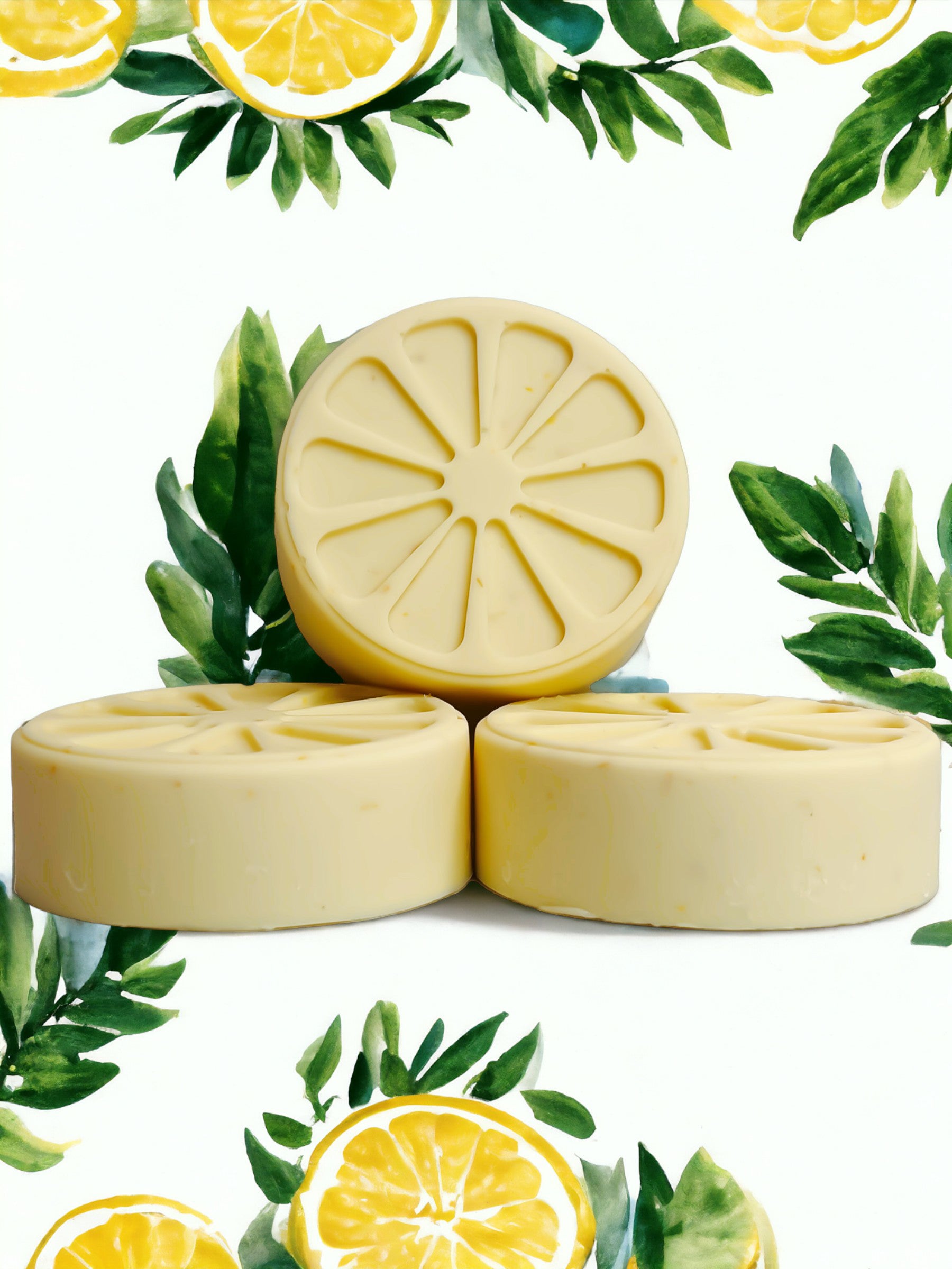 Lemon Aromatherapy Shea Butter vegan soap handmade with fresh Lemon zest, pure essential oils & organic oils for a rich creamy lather and fresh scent. 